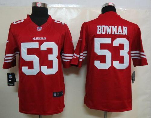 Nike 49ers #53 NaVorro Bowman Red Team Color Men’s Embroidered NFL ...