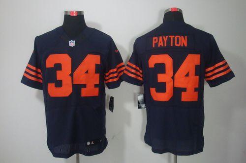 Nike Bears #34 Walter Payton Navy Blue 1940s Throwback Men’s 