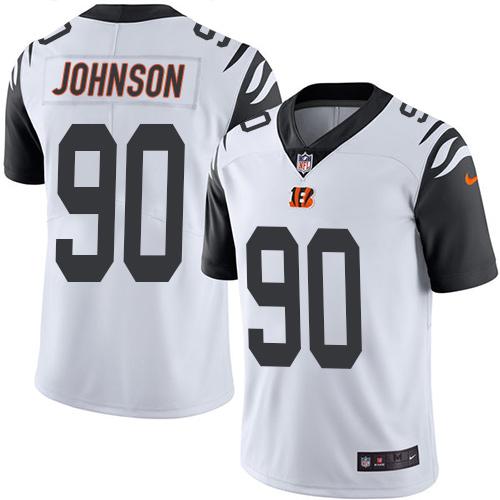 Nike Bengals #90 Michael Johnson White Men’s Stitched NFL Limited Rush ...