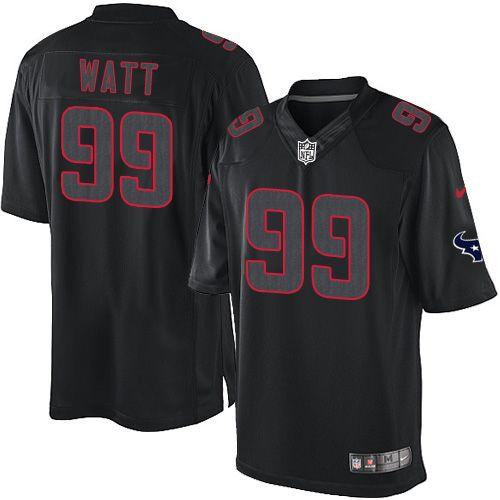 Nike Texans #99 J.J. Watt Black Men’s Embroidered NFL Impact Limited ...