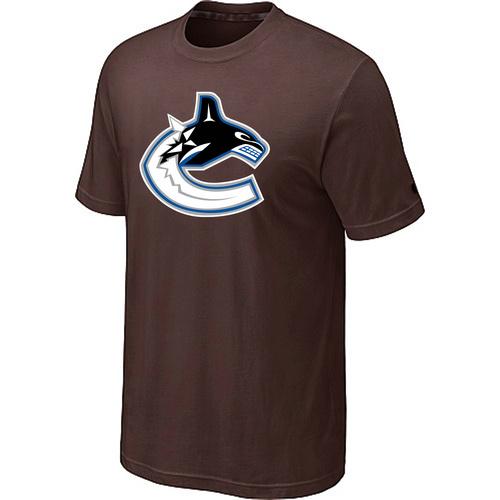 Vancouver Canucks Big & Tall Logo Brown NHL T-Shirts | Cheap Authentic ...