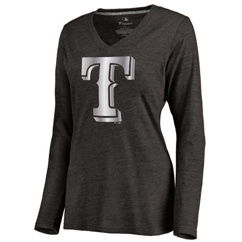 Women’s Texas Rangers Platinum Collection Long Sleeve V-Neck Tri-Blend ...